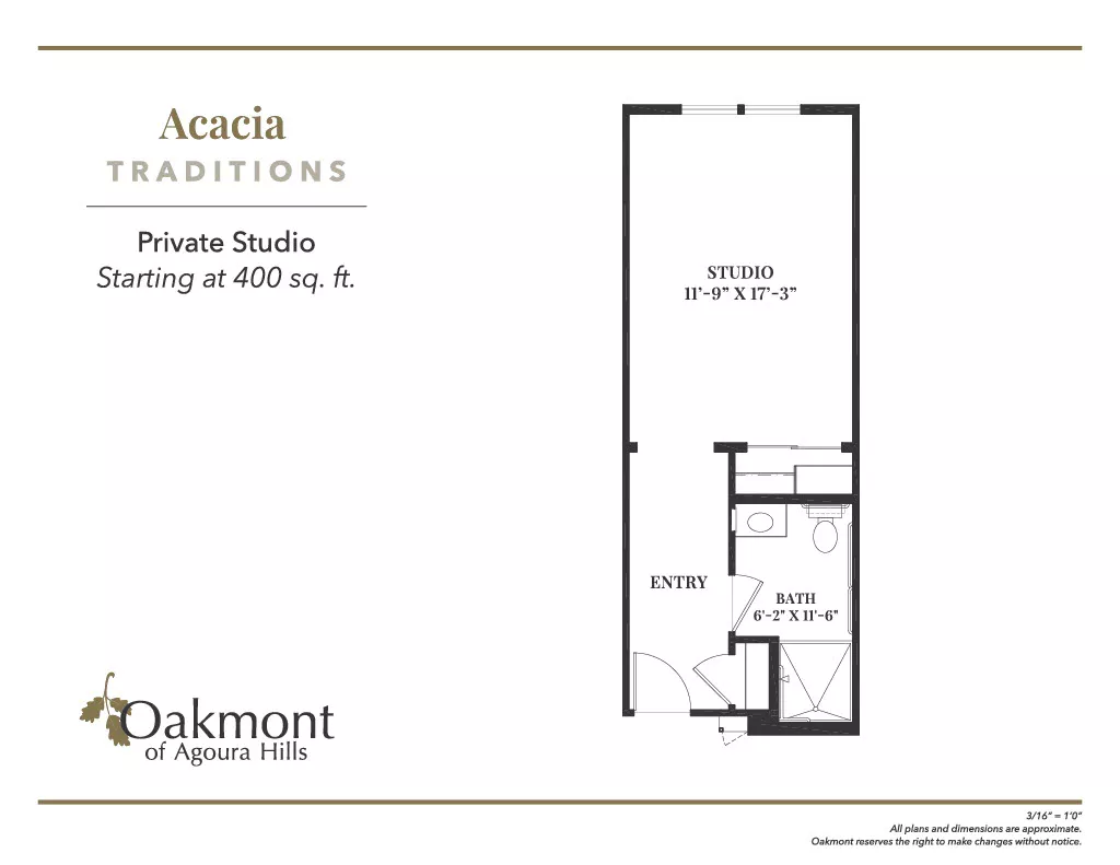 Acacia Private studio suite floor plan