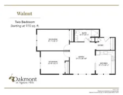 Walnut two bedroom floor plan