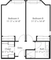 Olive semi private suite floor plan