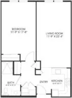 Camarillo Redwood one bedroom floor plan