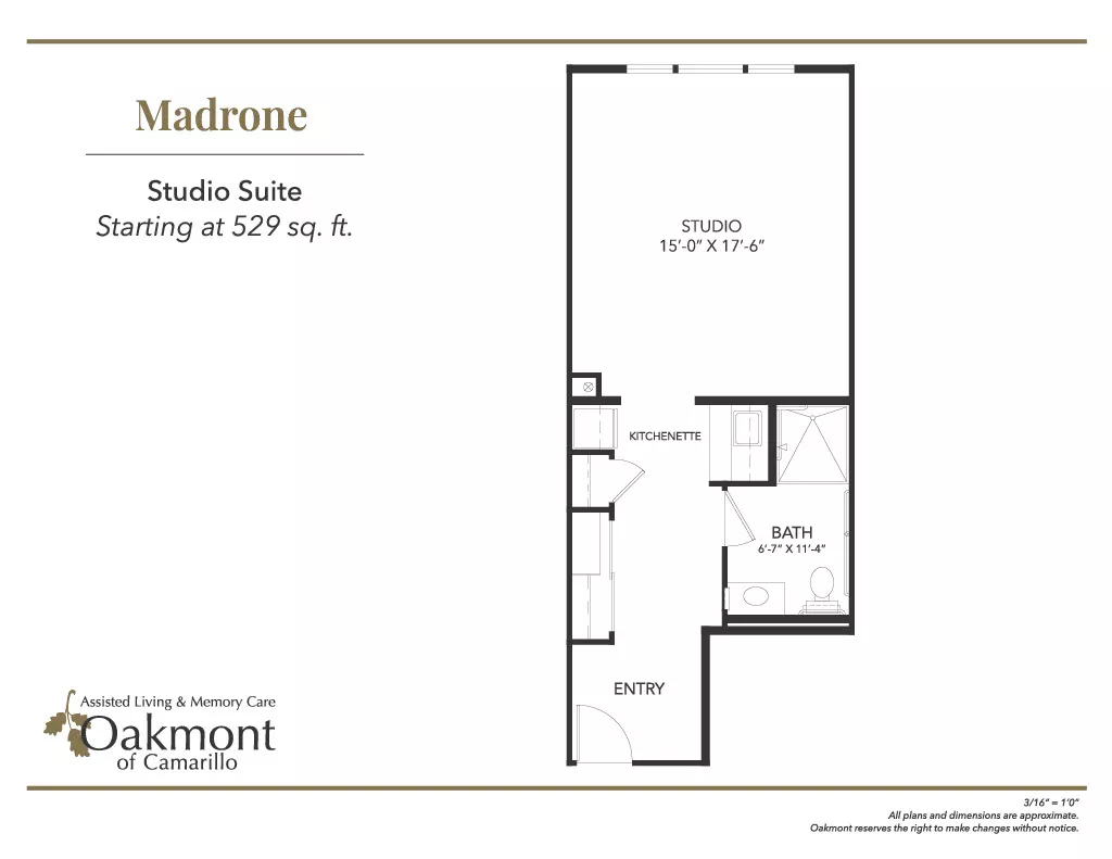 Camarillo Studio Suite floor plan