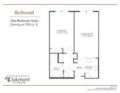 Camarillo Redwood one bedroom floor plan