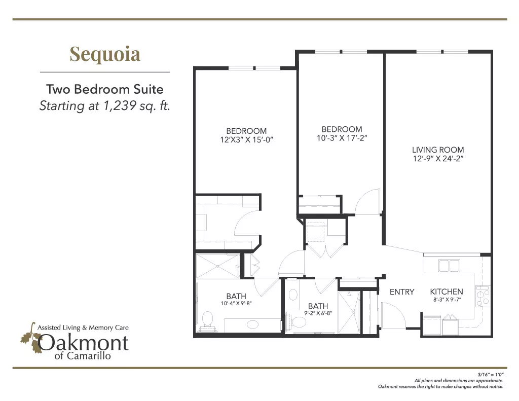 Camarillo Sequoia two bedroom floor plan
