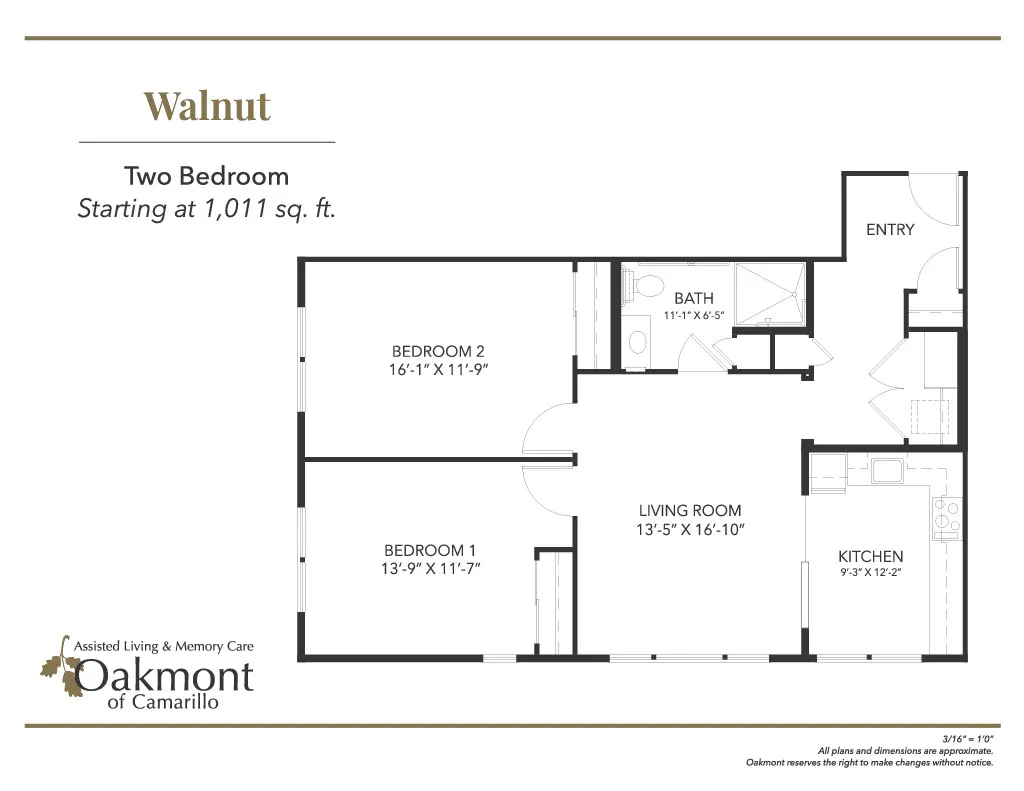 Camarillo Walnut two bedroom floor plan