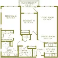 Palermo Two bedroom floor plan