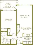 Parma one bedroom floor plan