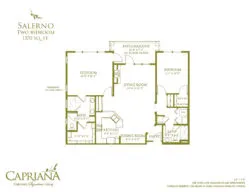 Salerno two bedroom floor plan