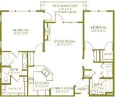 Salerno two bedroom floor plan