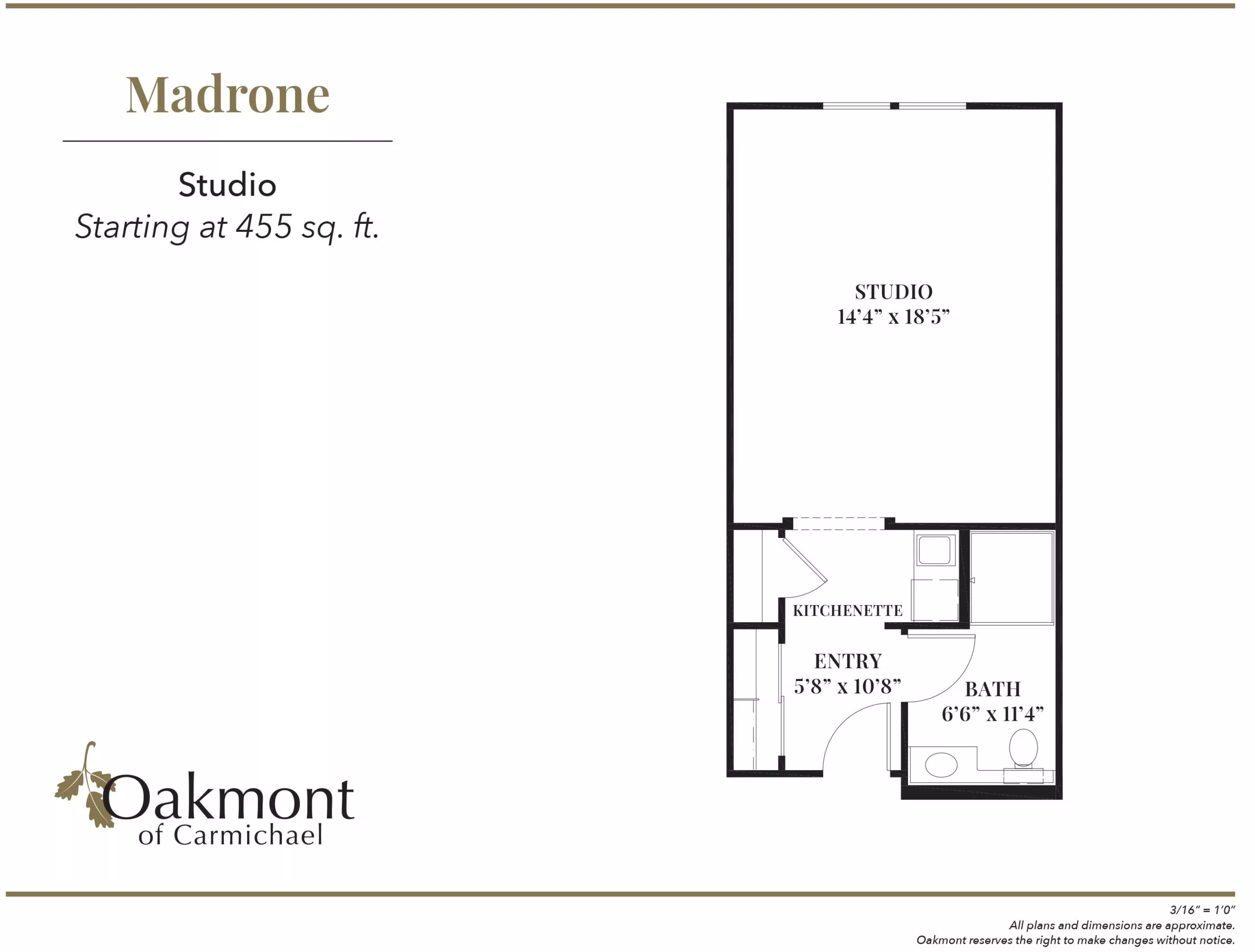 Madrone Studio floor plan