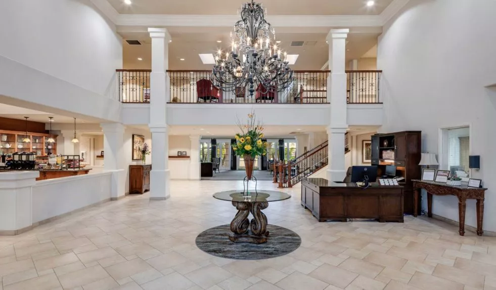 Chino Hills entry hall with beautiful chandelier