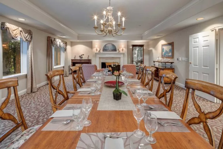 Chino hills elegant private dining room with long table