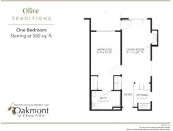 One bedroom floor plan