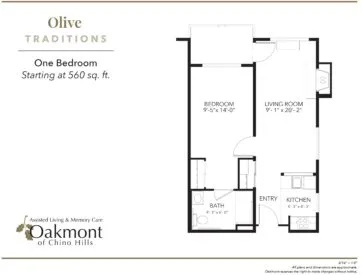 One bedroom floor plan