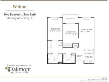 Walnut two bedroom floor plan