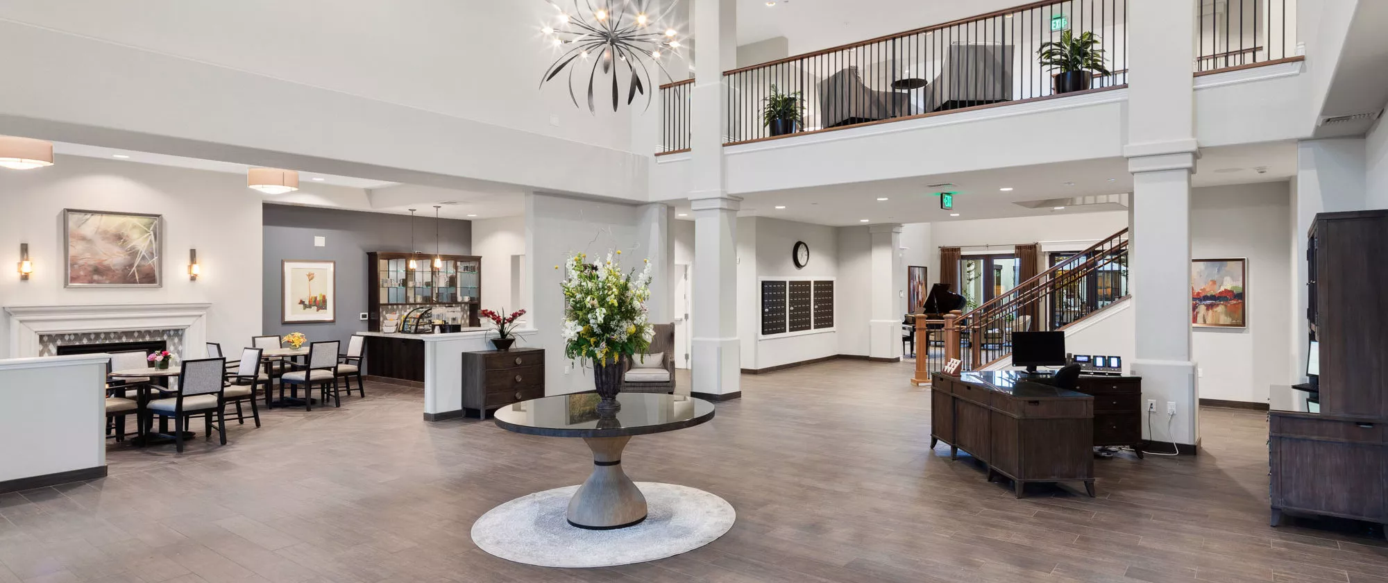 East Sacramento entry hall with beautiful chandelier