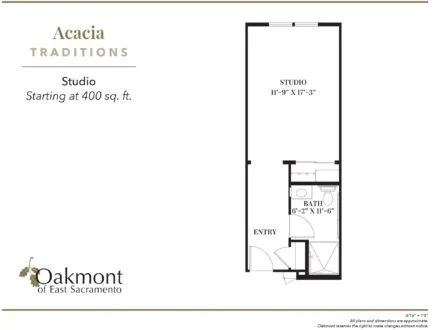 Acacia Studio floor plan