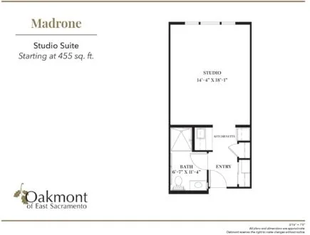 Madrone Studio Suite floor plan