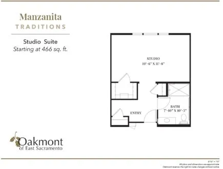 Manzanita Studio Suite floor plan