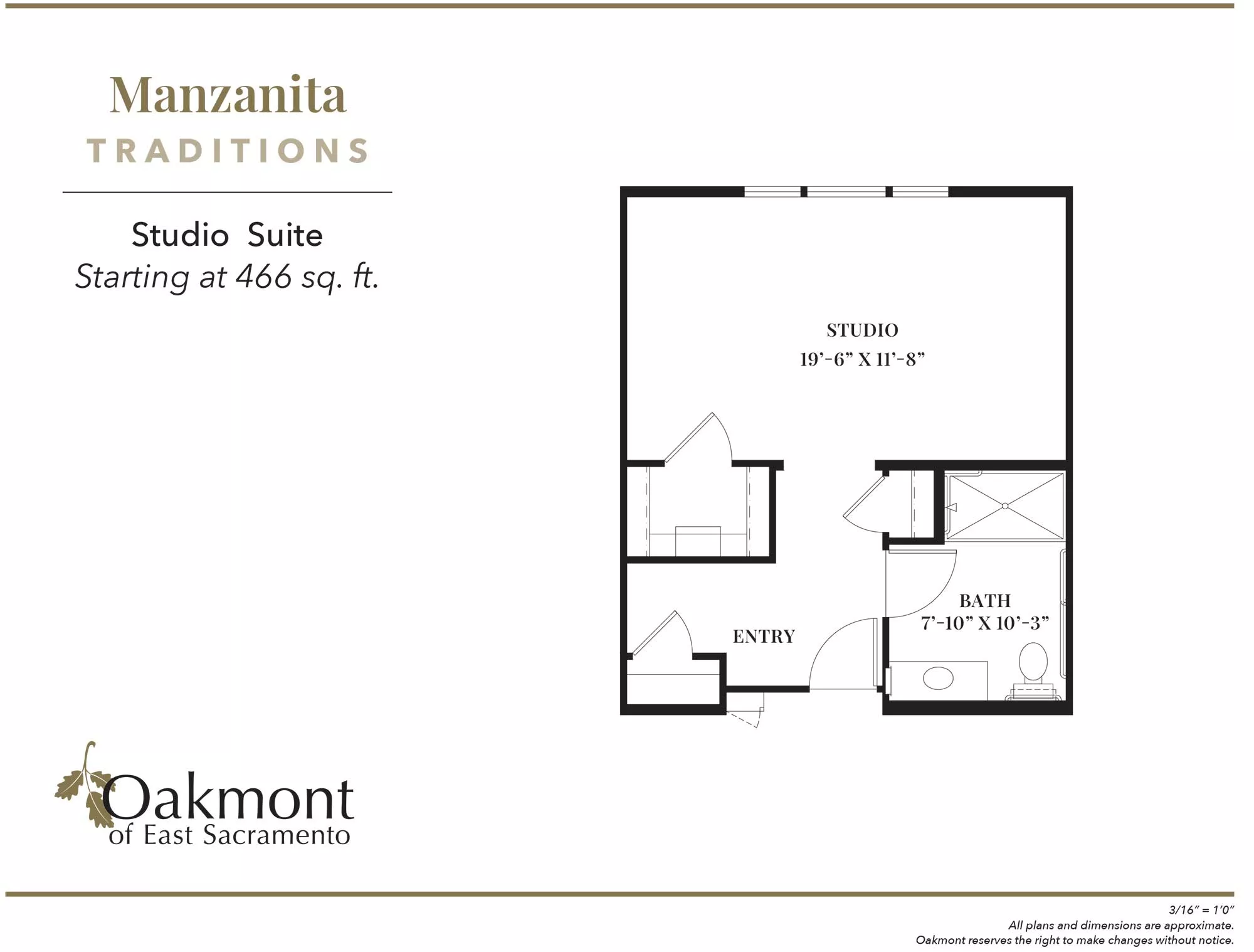 Manzanita Studio Suite floor plan
