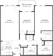 Sequoia two bedroom floor plan