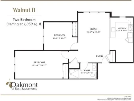 Walnut two bedroom floor plan