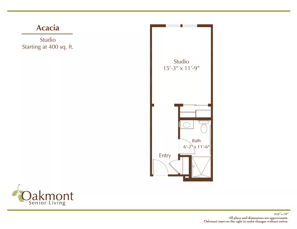 Acacia Studio floor plan
