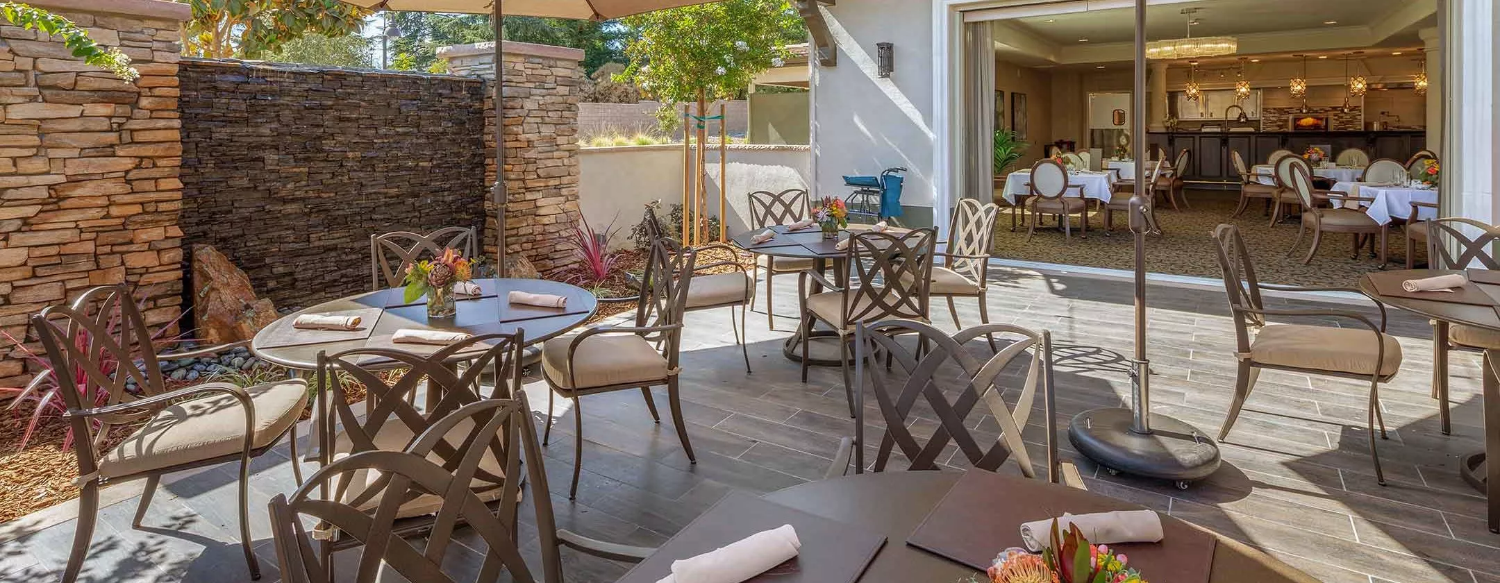 El Dorado Hills terrace with dining tables