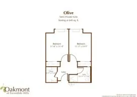 Olive semi private suite floor plan