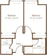 Olive semi private suite floor plan