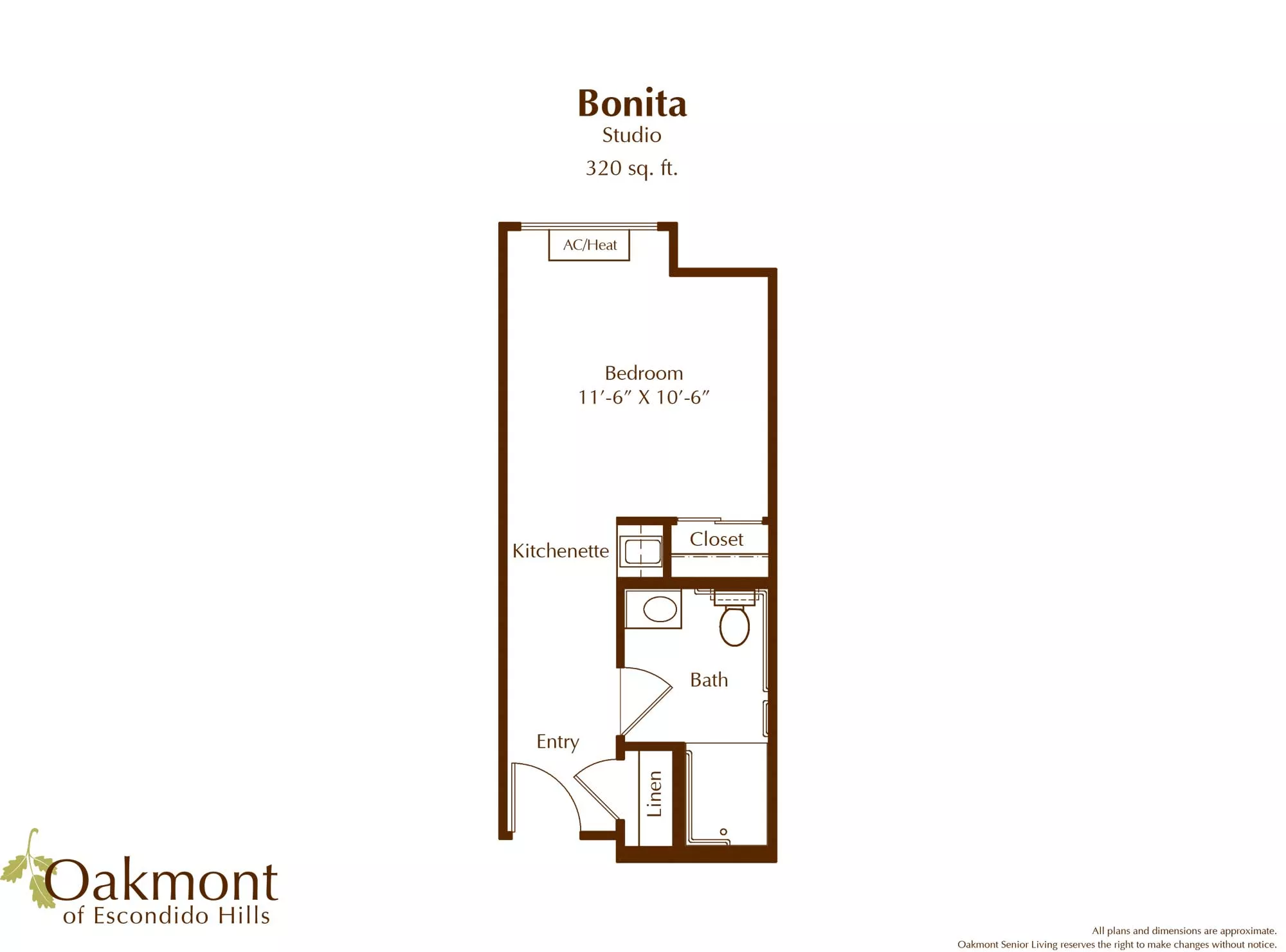 Bonita studio floor plan