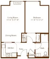 Coronado one bedroom floor plan