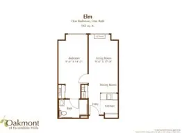 Elm one bedroom floor plan