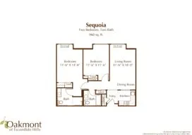 Sequoia two bedroom floor plan