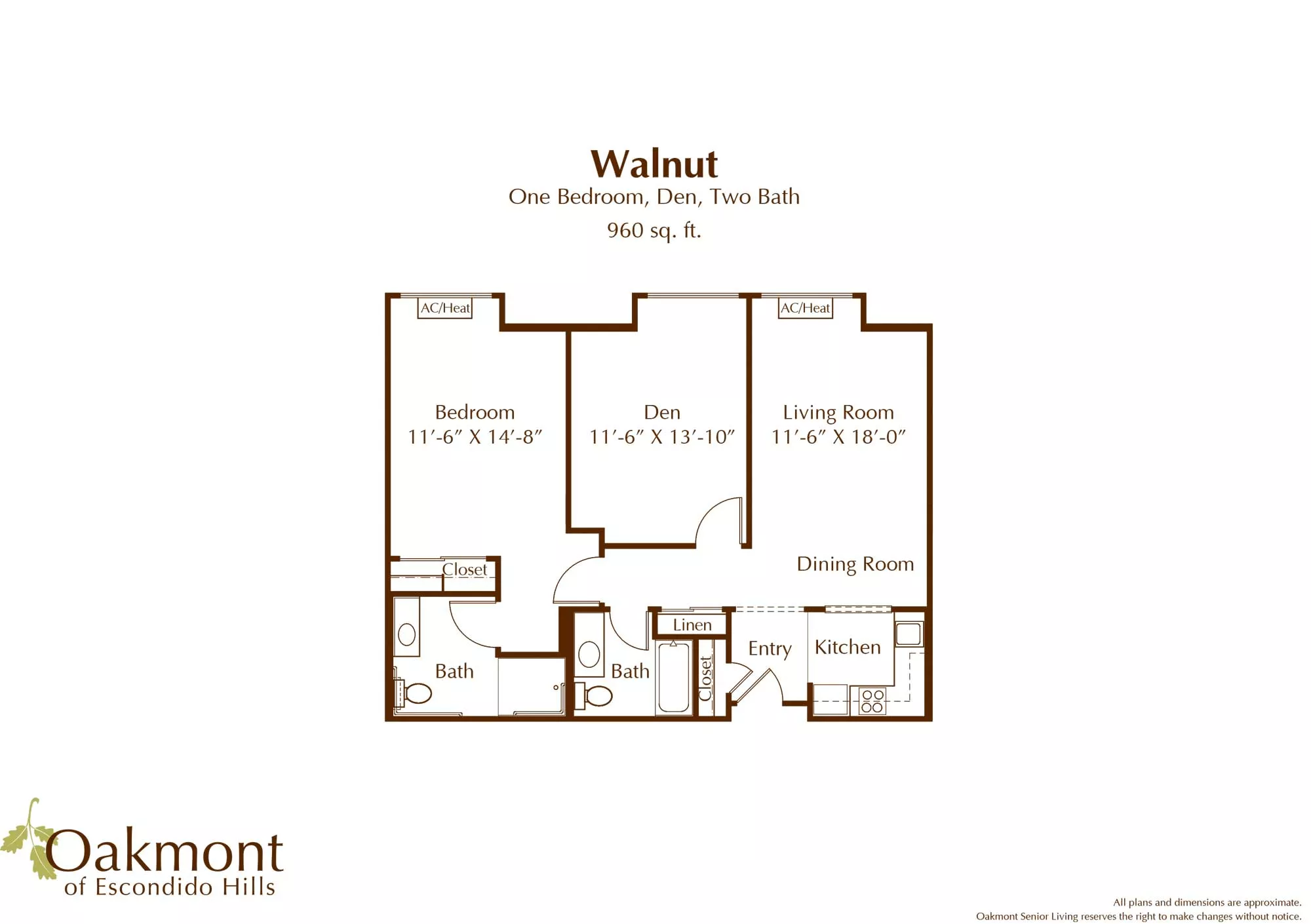 Walnut one bedroom floor plan
