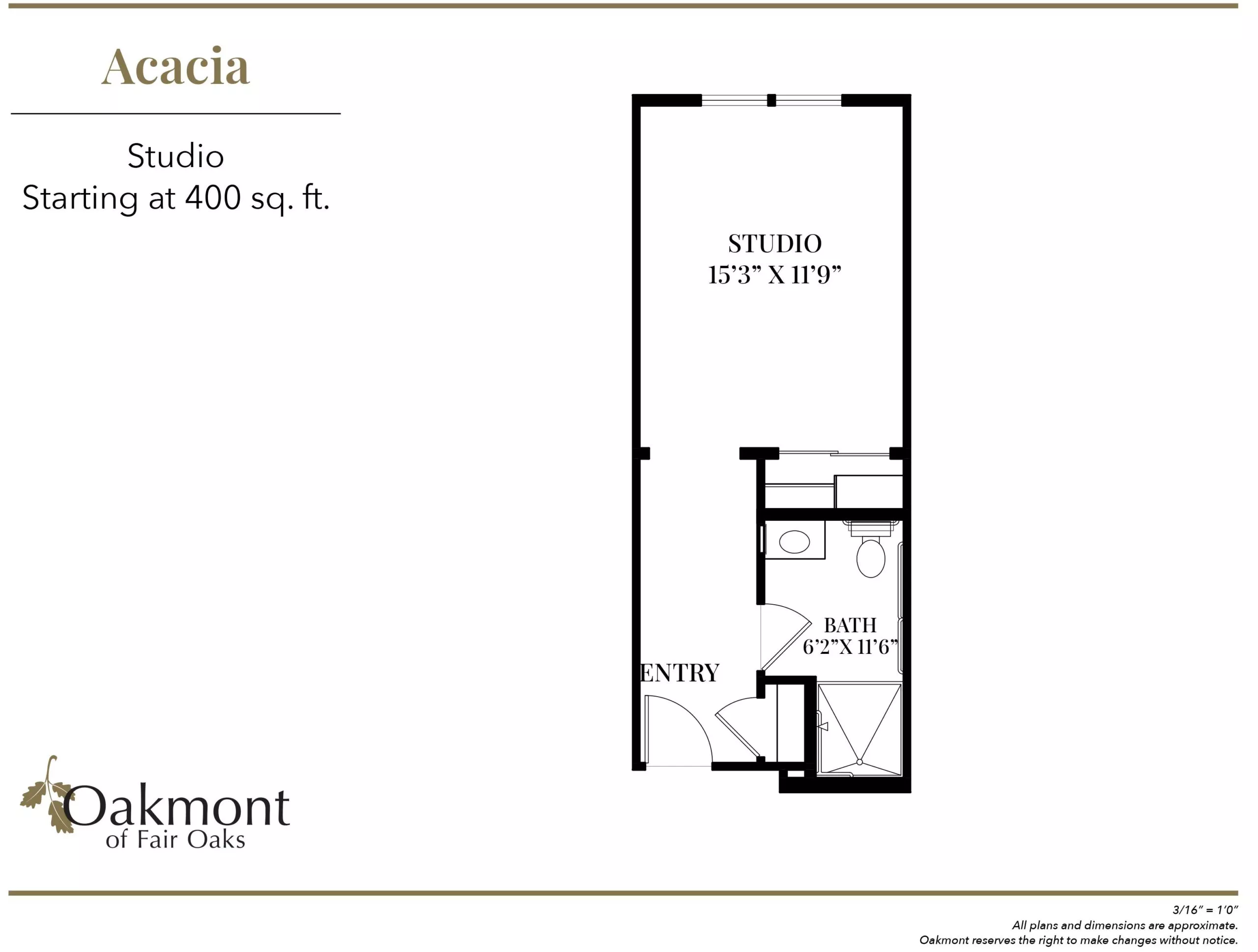 Acacia studio floor plan