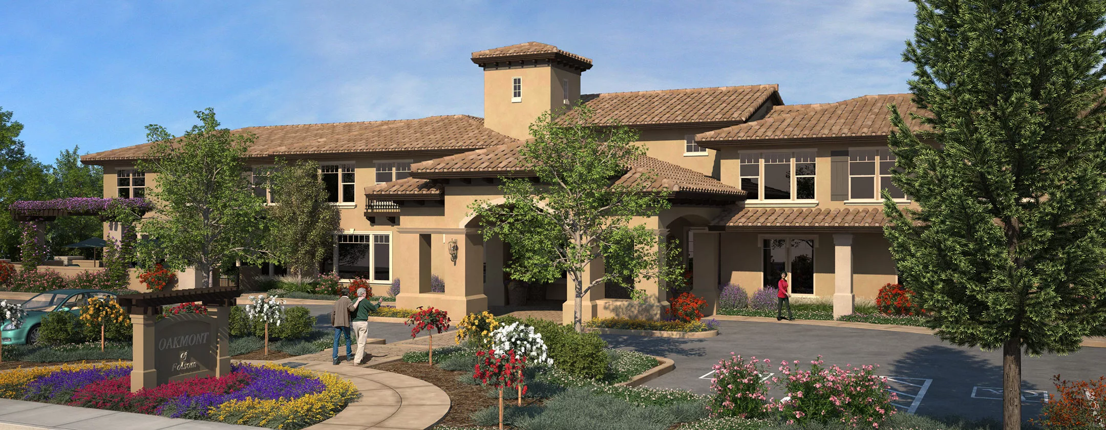 Oakmont Folsom exterior with beautiful landscaping