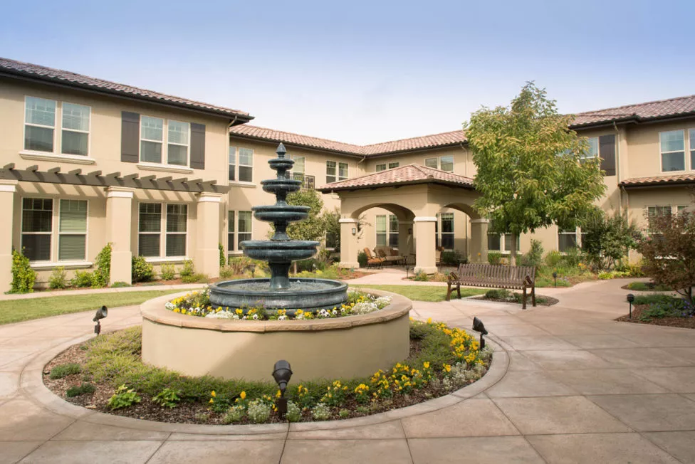 Fountain in front of Folsom building