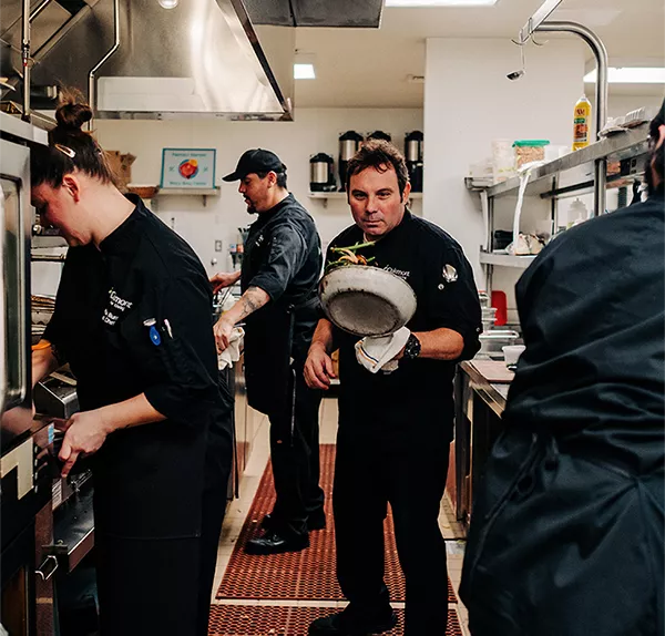 Chefs working in a kitchen