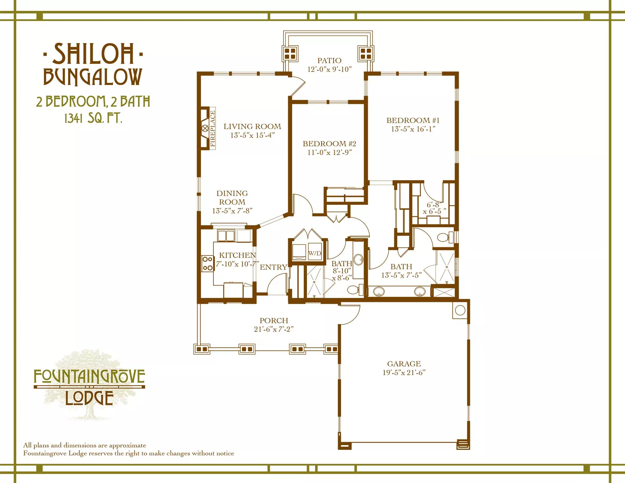 Shiloh two bedroom and two bath floor plan