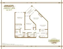 Annadel two bedroom and two bath floor plan