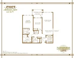 Jenner two bedroom and two bath floor plan