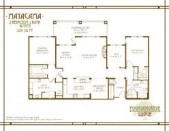 Mayacama two bedroom, two bath with den floor plan