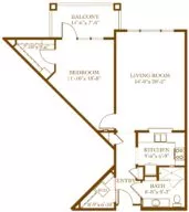 Navarro one bedroom floor plan