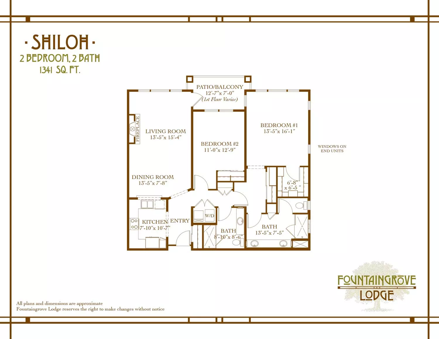 Shiloh Two Bedroom and Two Bath floor plan