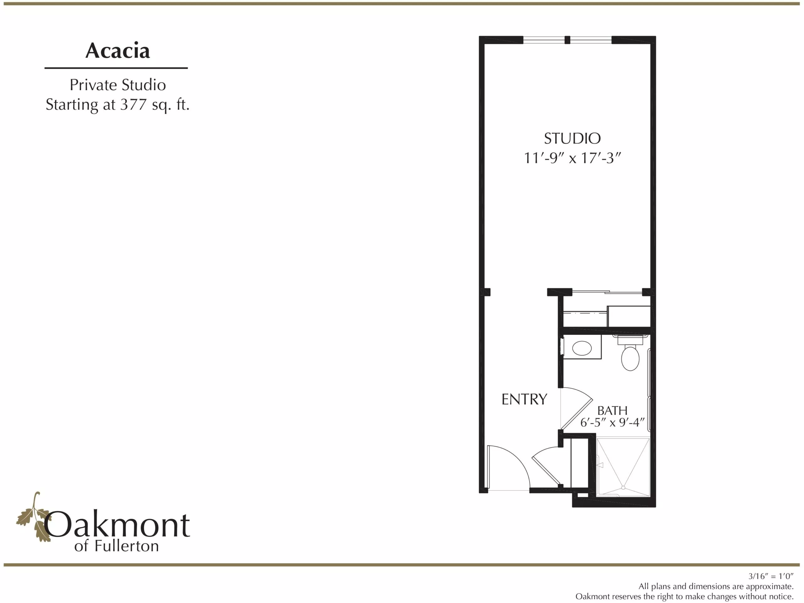 Acacia Private studio floor plan