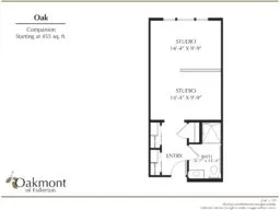 Oak companion suite floor plan