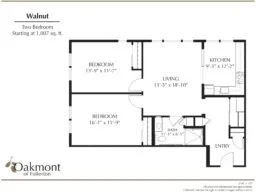 Walnut two bedroom floor plan