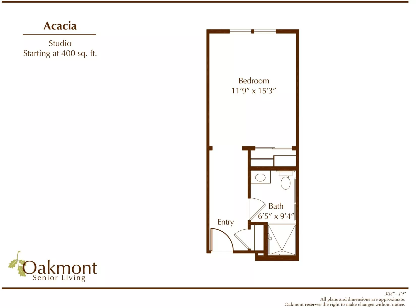 Acacia studio floor plan