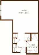 Madrone Studio suite floor plan