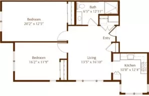 Walnut two bedroom floor plan